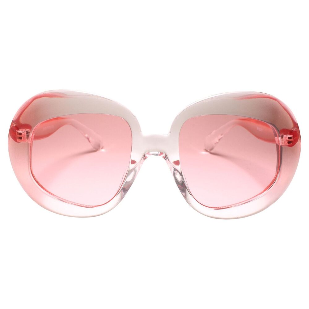 Stunning Exaggerated Oversized Bold Frame Pink Womens Sunglasses - Picture 2 of 3